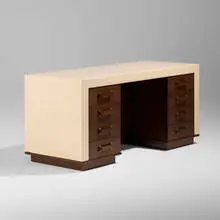 Paul Theodore Frankl, Desk, model 5010, c. 1945, cork, mahogany, brass
