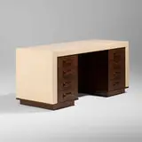 Paul Theodore Frankl, Desk, model 5010, c. 1945, cork, mahogany, brass