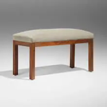 Bench by Tyler Hays, walnut, upholstered cushion, sold Apr 2026