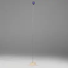 Takis, Signal lamp, series 1, 1968, textured-coated aluminum, chrome-plated steel, painted aluminum, plastic