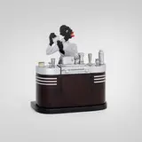 Ronson, Art Deco Bartender Touch-Tip lighter, c. 1935, chrome-plated and enameled brass