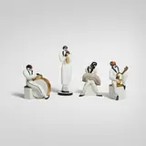 Robj, Jazz quartet figurines, c. 1927, glazed, gilt, and painted porcelain