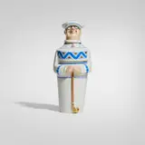 Robj, Rare golfer cocktail shaker, c. 1930, glazed porcelain