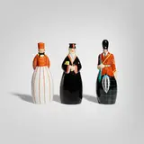 Robj, Figural stoppered bottles, set of three, c. 1930, glazed porcelain