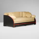 Paul Theodore Frankl, D-sofa, lacquered wood, upholstery