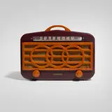 Radio, model 126 by Garod Radio Corporation, 1940, Catalin, reverse-painted plastic, fiberglass mesh, sold Apr 2026