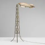 Zeppelin floor lamp by Lorenzo Cecio and Salvatore Buonamano, 1931, painted mesh steel, painted steel, sold Apr 2026
