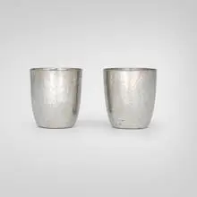 Porter Blanchard, Cups, pair, c. 1940, pewter
