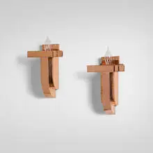Machine Age, Sconces, pair, c. 1930, copper