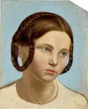 Boris Deutsch, Mädchenkopf, Um 1840, Öl auf Leinwand auf Pappe