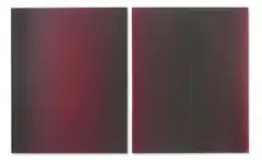 Johannes Gecelli, MITTROT-SEITROT, 1993, Diptychon: jeweils Acryl auf Leinwand