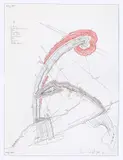 Jorinde Voigt, 2 Horizonte; Mögliche Farbe des Horizonts; Position; Himmelsrichtung; Externe Zentren; Kontinentalgrenze; Rotation; Territorien; Airport; All other Directions, 2011, Tinte, Ölkreide und Bleistift auf Papier