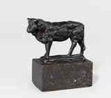 August Gaul, Stehender Stier, Um 1921, Bronze mit schwarzer Patina, auf Marmorsockel montiert