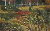 Waldinneres by Karl Hagemeister, 1886, Öl auf Pappe, auf Holz aufgezogen, sold May 2011