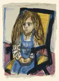 Otto Dix, Sitzendes Kind (im Stuhl), 1964, Farblithographie auf Van-Gelder-Bütten