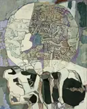 Joseph Fassbender, Pappkameraden I“ („Ehrung an die Pappkameraden I“), 1967, Öl auf Leinwand