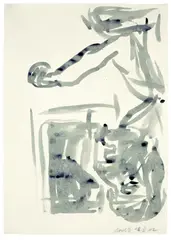 Ohne Titel by Georg Baselitz, 1982, Pinsel in blauer Tinte auf Papier, sold May 2011