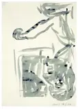 Georg Baselitz, Ohne Titel, 1982, Pinsel in blauer Tinte auf Papier