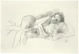Zwei liegende Mädchen by Karl Hofer, Um 1928, Bleistift auf Papier, sold Nov 2010