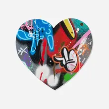 Martin Whatson, Heart Cutout, 2002, spraypaint, ink and acrylic on paper in artist's frame