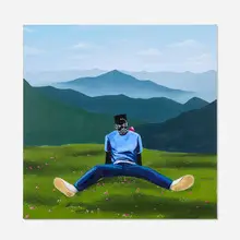 Grass is Greener... by Brian Dovie Golden, 2022, acrylic on canvas, sold Sep 2025