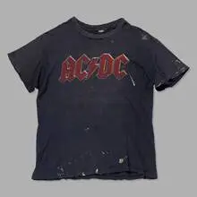 Ac & Dc, Back in Black 1980 US tour vintage t-shirt, cotton or cotton-blend, single stitch