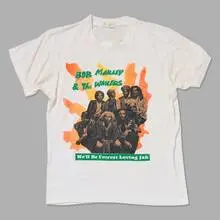 Bob Marley and the Wailers, We'll Be Forever Loving Jah vintage t-shirt, poly-blend, single stitch