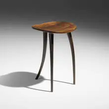 John Makepeace, Trine stool, c. 2010, bog oak, yew