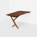 Special-order Cross-Legged desk by George Nakashima, 1958, American black walnut, rosewood, sold Jan 2026