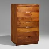 Hi Boy chest of drawers by George Nakashima, 1975, American black walnut, sold Jan 2026
