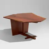 Special-order Minguren II table by George Nakashima, 1965, cherry, rosewood, sold Jan 2026