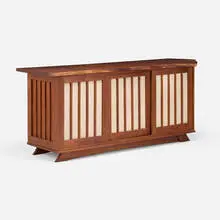 Robert Ortiz, Cabinet, 2013, walnut, pandanus cloth