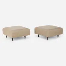 Wendy Evans Joseph, Custom ottomans, pair, c. 1990, upholstery, mahogany