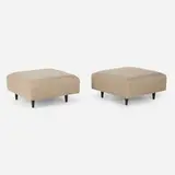 Wendy Evans Joseph, Custom ottomans, pair, c. 1990, upholstery, mahogany