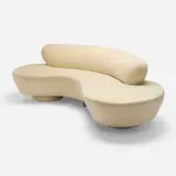 Vladimir Kagan, Serpentine sofa, 1955 / 2001, ultrasuede, acrylic