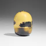 Closed Form (with rattle) by Toshiko Takaezu, c. 1988, glazed porcelain, sold Jan 2026