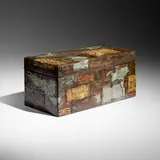 Paul Evans, Rare Patchwork hinged box, c. 1965, patinated copper, bronze, pewter