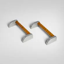 Art Déco, Door pulls, pair, c. 1935, Catalin, aluminum