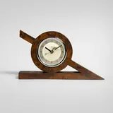 Gilbert Rohde, Table clock for the Century of Progress, Chicago, c. 1934, burl veneer, chromed metal, glass