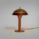 Machine Age, Table lamp, c. 1935, lacquered steel and aluminum, nickel-plated steel and brass