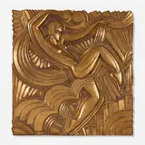 Maurice Picaud, Folies Bergère panel, c. 1930, gold leaf over plaster