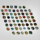 Art Déco, Collection of fifty-four typewriter tins, c. 1920-1945, lacquered steel, cardboard