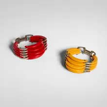 Bakelite bracelets, set of two by Art Déco, c. 1935, Bakelite, chrome-plated brass, sold Apr 2026