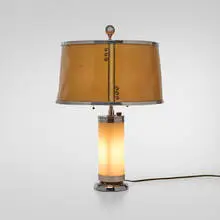 Gilbert Rohde, Table lamp, c. 1935, chrome-plated metal, glass, parchment