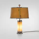 Gilbert Rohde, Table lamp, c. 1935, chrome-plated metal, glass, parchment