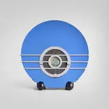 Walter Dorwin Teague, Bluebird radio, model 566, c. 1935, blue Tufflex mirrored glass, chrome-plated steel, painted wood, Bakelite