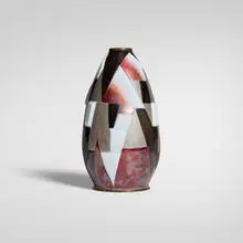attribution M. Rozier, Vase, c. 1985, enameled copper