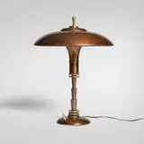 Bert Dickerson, Guardsman table lamp, 1937, brass, enameled brass
