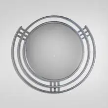 Art Déco, Wall mirror, c. 1935, chrome-plated steel, mirrored glass