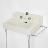 Henry Dreyfuss, Drexel sink, model 1-110-J, c. 1940, glazed porcelain, aluminum, chrome-plated brass